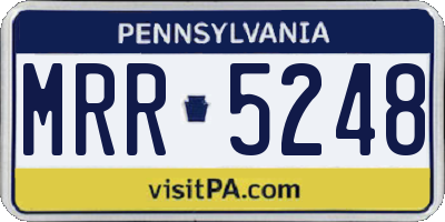 PA license plate MRR5248
