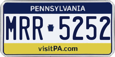 PA license plate MRR5252