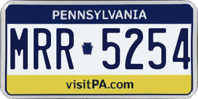 PA license plate MRR5254
