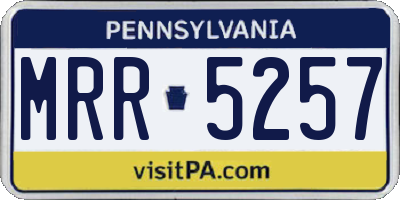 PA license plate MRR5257