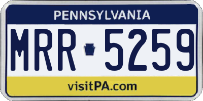 PA license plate MRR5259