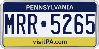 PA license plate MRR5265