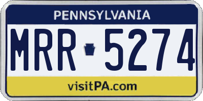 PA license plate MRR5274