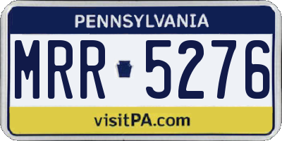 PA license plate MRR5276