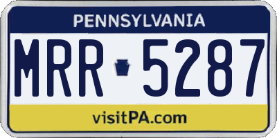 PA license plate MRR5287