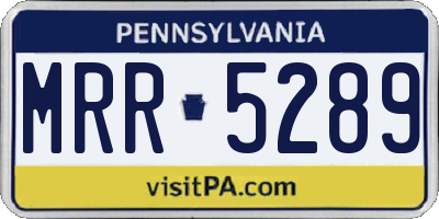 PA license plate MRR5289