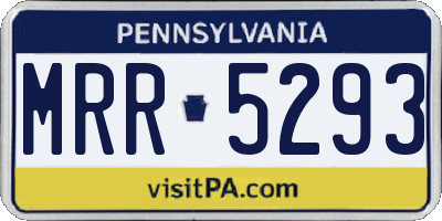 PA license plate MRR5293