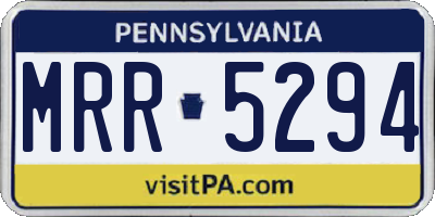 PA license plate MRR5294