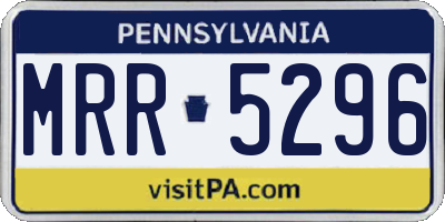 PA license plate MRR5296