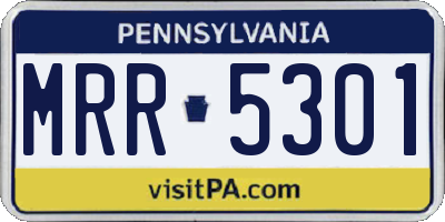 PA license plate MRR5301