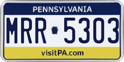 PA license plate MRR5303