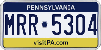 PA license plate MRR5304