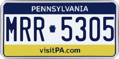 PA license plate MRR5305