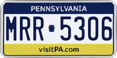PA license plate MRR5306