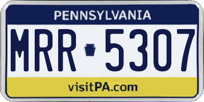 PA license plate MRR5307