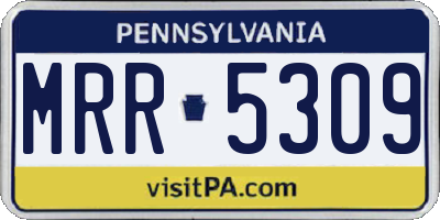 PA license plate MRR5309