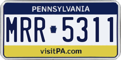 PA license plate MRR5311