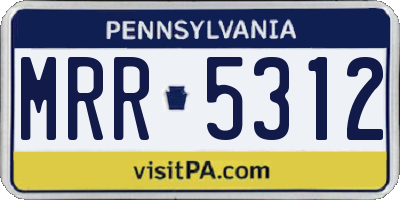 PA license plate MRR5312