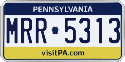 PA license plate MRR5313