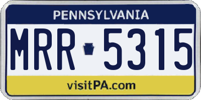 PA license plate MRR5315