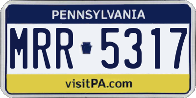 PA license plate MRR5317