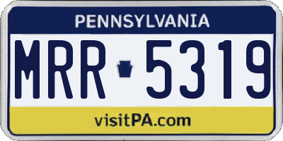 PA license plate MRR5319