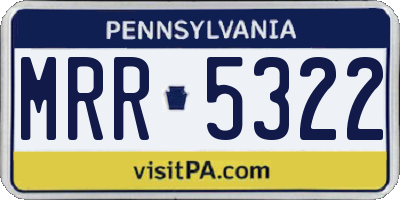 PA license plate MRR5322