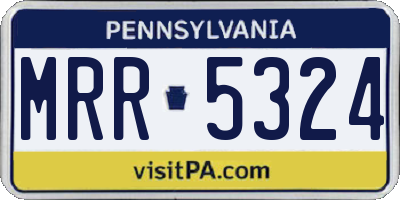 PA license plate MRR5324