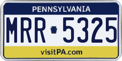 PA license plate MRR5325