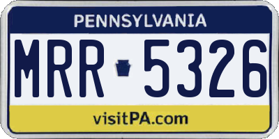 PA license plate MRR5326