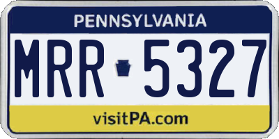 PA license plate MRR5327