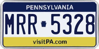 PA license plate MRR5328