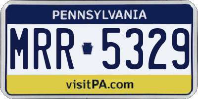 PA license plate MRR5329