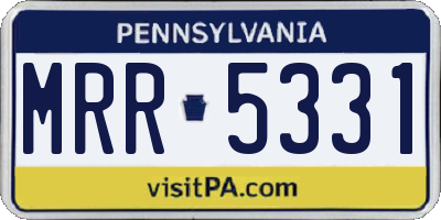 PA license plate MRR5331