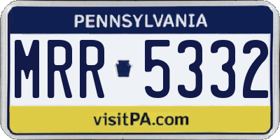 PA license plate MRR5332