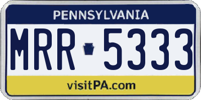 PA license plate MRR5333