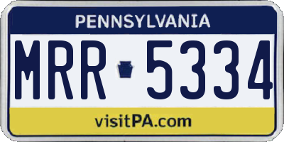 PA license plate MRR5334