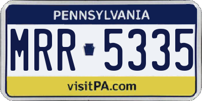 PA license plate MRR5335