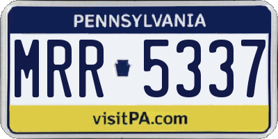 PA license plate MRR5337