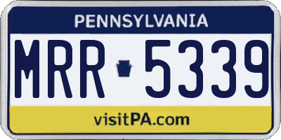PA license plate MRR5339