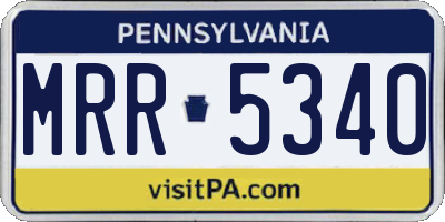 PA license plate MRR5340