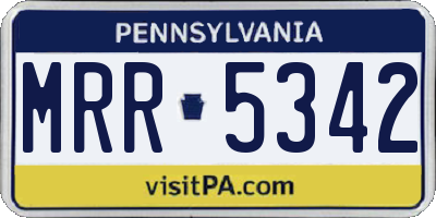 PA license plate MRR5342