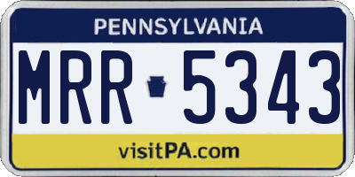 PA license plate MRR5343