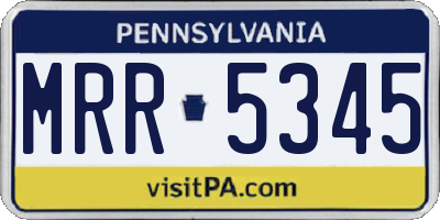 PA license plate MRR5345