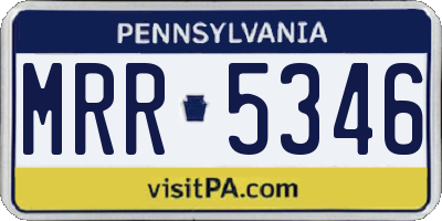 PA license plate MRR5346