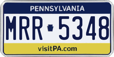PA license plate MRR5348