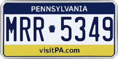 PA license plate MRR5349