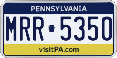 PA license plate MRR5350