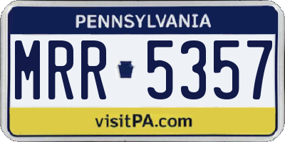 PA license plate MRR5357