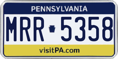 PA license plate MRR5358